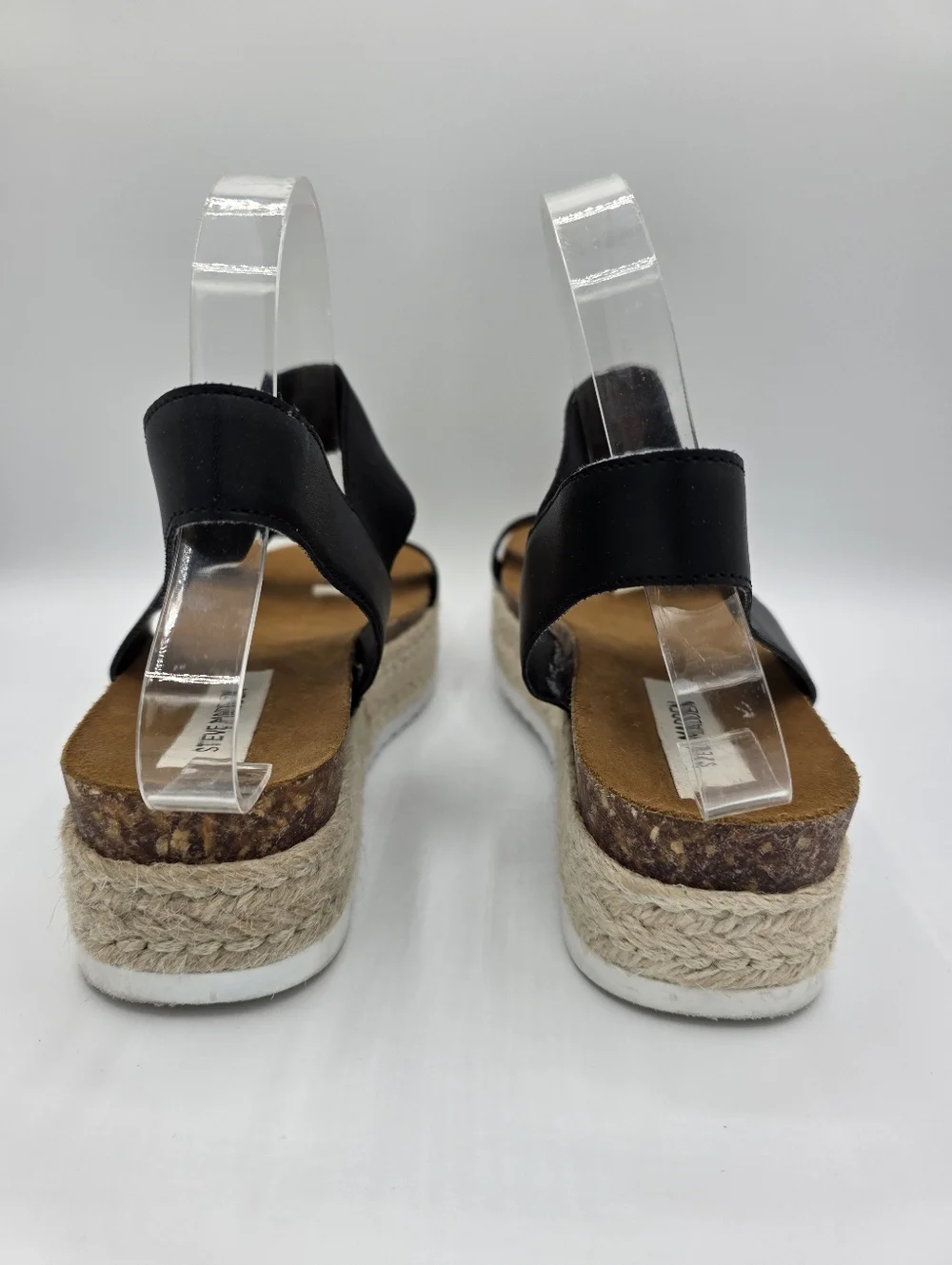 Steve Madden Jaklin‎ Platform Sandals Womens 10 Black Espadrille